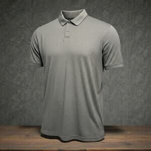Perry Ellis Men’s Gray Micro-Stripe Polo Shirt Short Sleeve